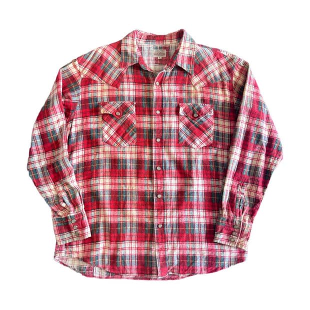 Pair shine check western shirts