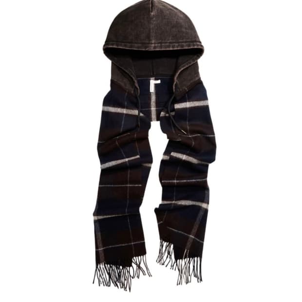 H&m 글렌 마틴스 후드 울 머플러 스카프