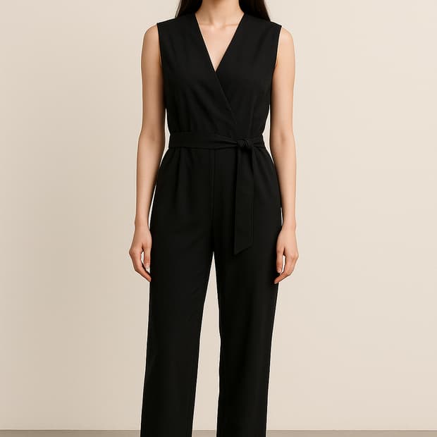 띠어리. 여자 블랙 랩 스타일 점프수트_호칭2