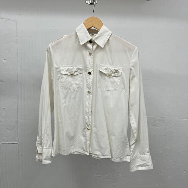 [~66] BURBERRY TRENCH DETAIL SHIRT WHITE