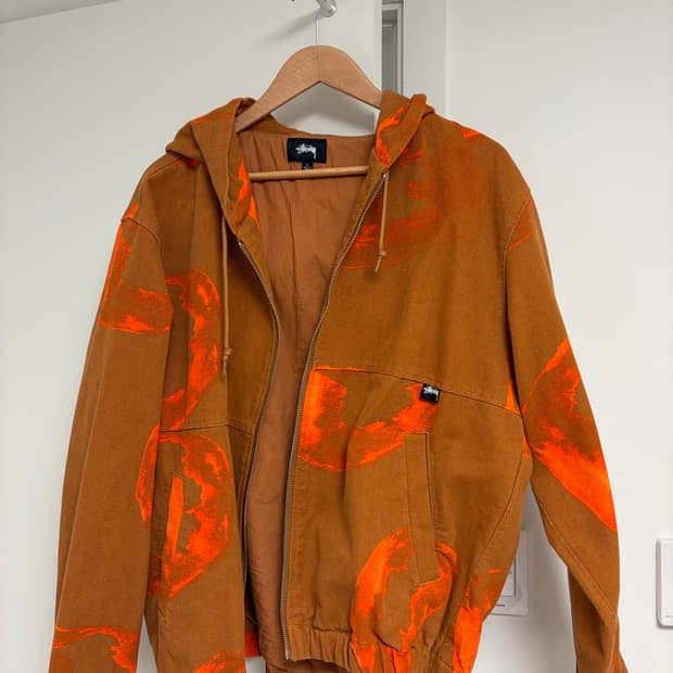 스투시 플레임 프린트 워크자켓 L 우주매물