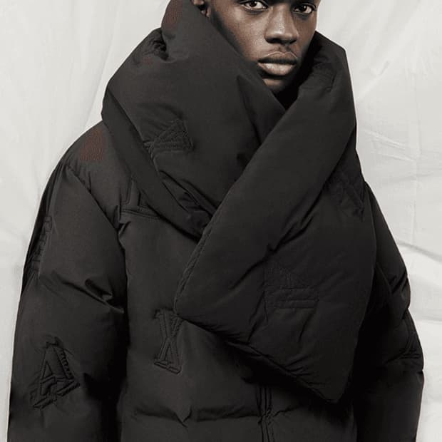 axel arigato 푸퍼 다운 패딩 + 머플러 셋업 M