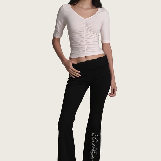 Kleesier Lace tea bootscut pants black
