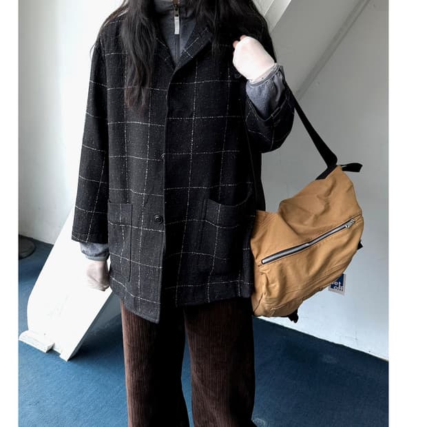 Wool silk tweed fabric over jacket