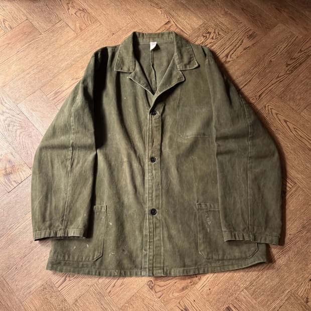 [2XL]90's 빈티지 페이딩 몰스킨 베드포드 타입 프렌치 워크 자켓