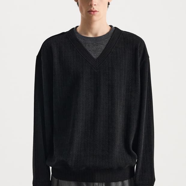 구매) 시스템옴므 레이어드 스웻셔츠, 니트