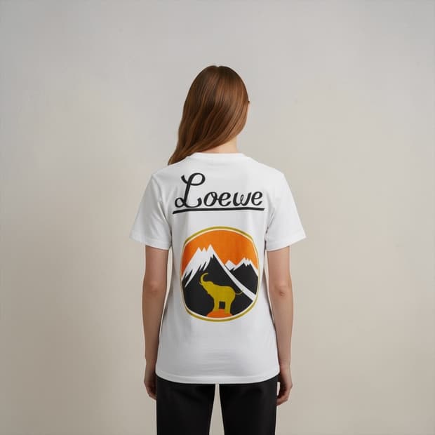 XS/ 로에베 엘레펀트 프린팅 크루넥 반팔