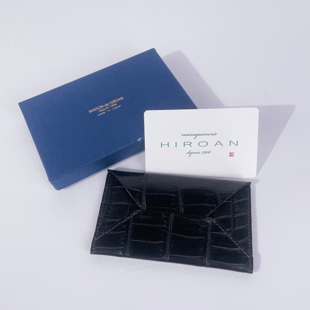 (정품/새상품) 메종 드 히로안 블랙 악어가죽 카드지갑