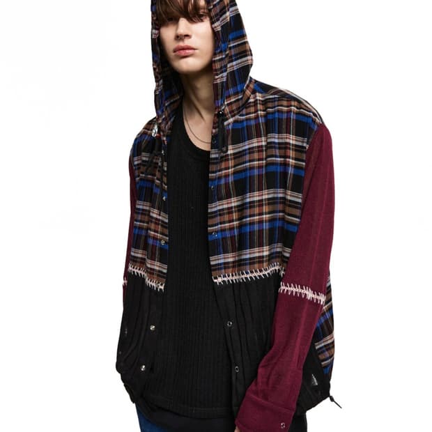 RSSC - 에스닉 니트 체크 후드 L사이즈 + 가방