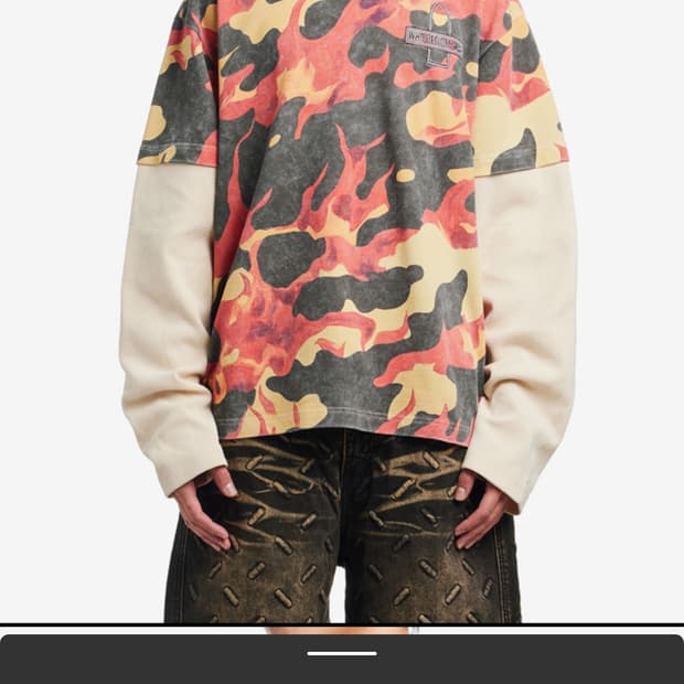 후디사이즈워 플레임 카모 더블 저지 멀티