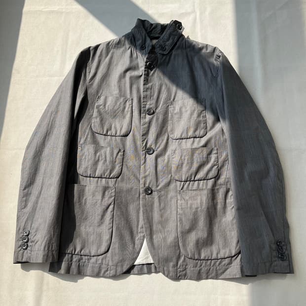 엔지니어드가먼츠 체크 패턴 유틸리티 자켓