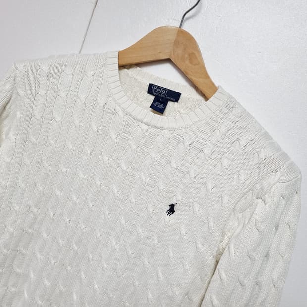 키즈 주니어 청소년 학생 여성 폴로 두산 케이블 꽈배기 라운드 긴팔 니트