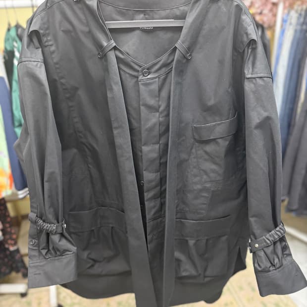송지오 오버핏 블랙 셔츠 자켓 46