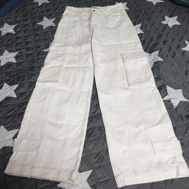 메종미네드 HEM 버튼 유틸리티 카고 와이드 팬츠 (46)