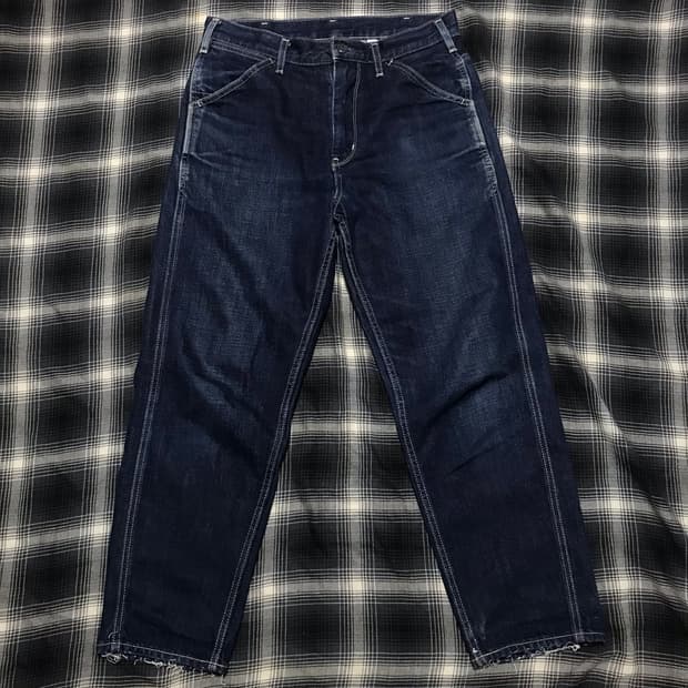 일본판 유니클로 u  재팬 페브릭 페이딩 워크 데님