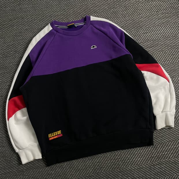 90s 엘레쎄 캐주얼 배색 스웻 셔츠 y3924