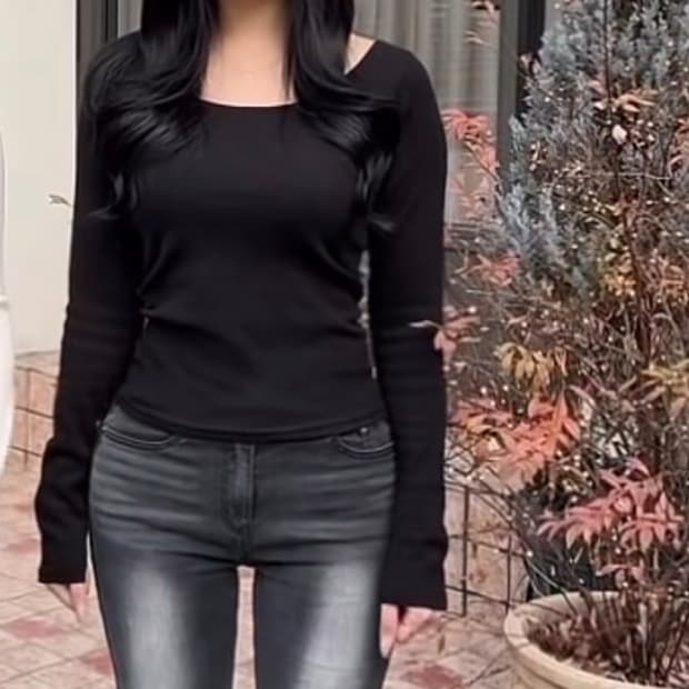 채주부 골반 부츠컷 청바지 