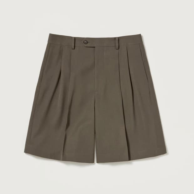 AURALEE LIGHT WOOL SHORTS DARK BROWN