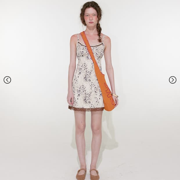 루루서울 Leopard Lace Mini Dress (Brown) 