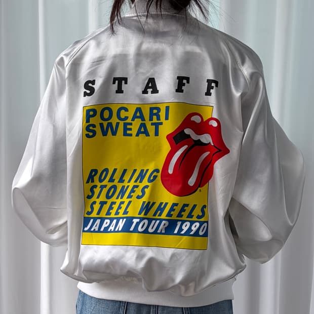 [L]롤링 스톤즈 x 포카리 스웨트 1990 일본 투어 스태프 자켓