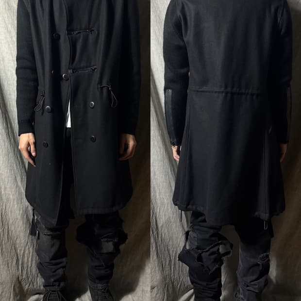 Y-3 Multi-Zip Asymmetric Wool Coat 