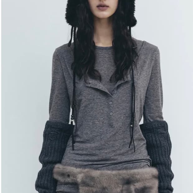 오픈와이와이 레이어드 헨리 롱 티 S