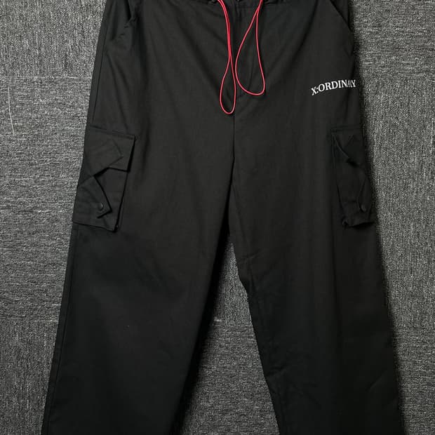 X:ORDINARY 블랙 카고 와이드 팬츠 52/34-36