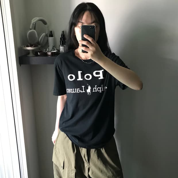 폴로 랄프로렌 중앙 스펠아웃 블랙 반팔티
