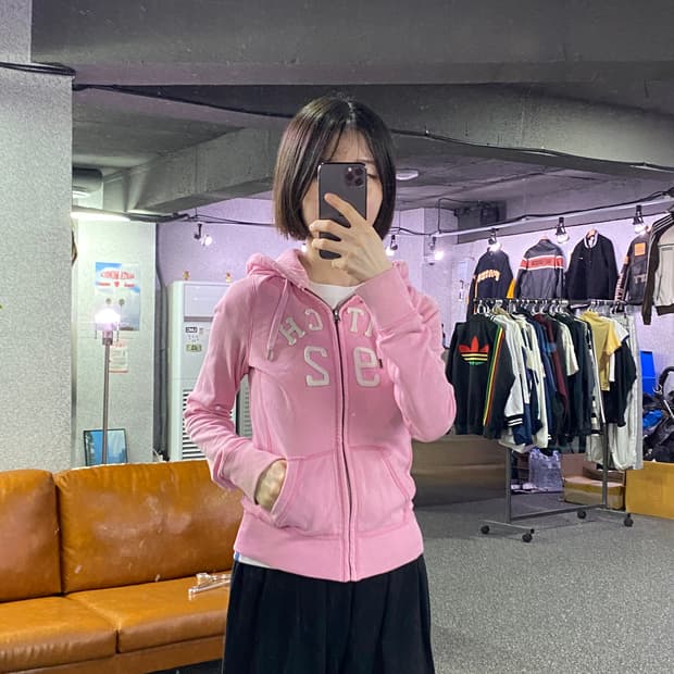 아베크롬비 앤 피치 라이트핑크 후드집업 B4676 