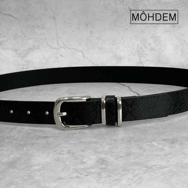 [Unisex] 뱀피 파이톤 벨트 블랙