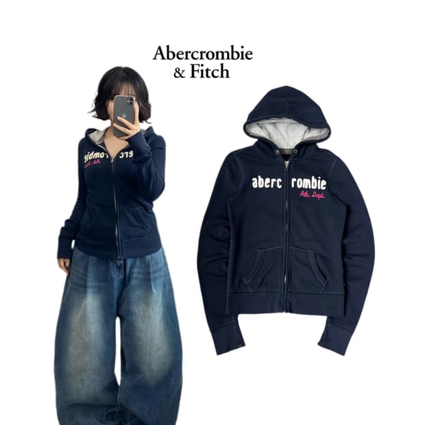 아베크롬비 Y2K 아치로고 후드집업