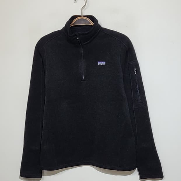 (S) 파타고니아 반집업 티셔츠 블랙 기모 등산복 긴팔티 