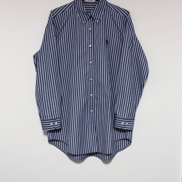 미우미우 스트라이프 자수로고 셔츠 40