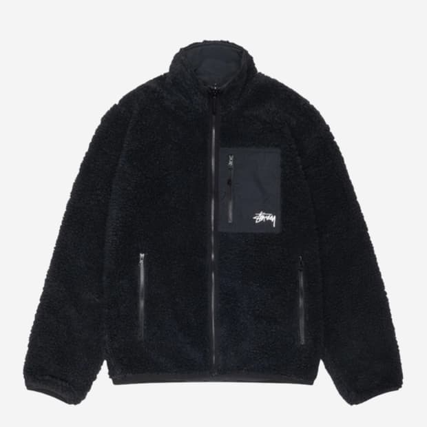 스투시 쉐르파 리버시블 자켓 블랙 2xl