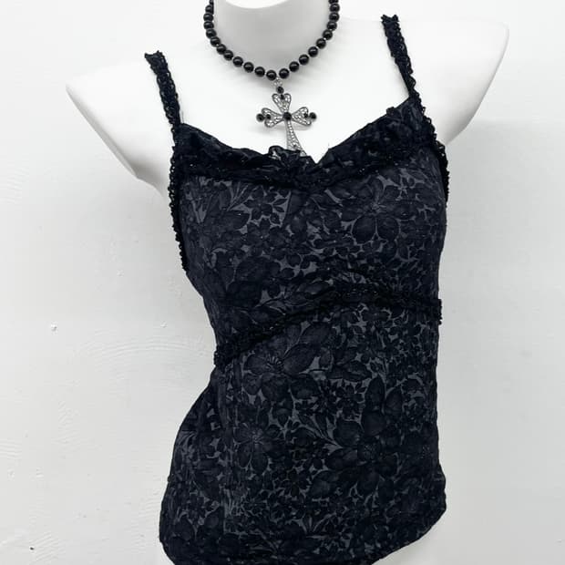 블랙 오리엔탈 레이스 슬립