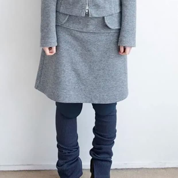 샵페어리 wool pocket midi skirt grey