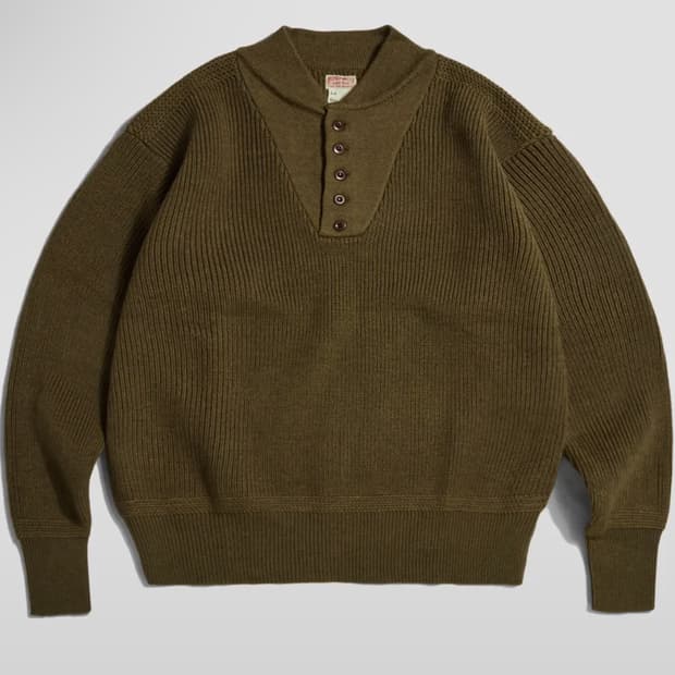 브론슨 US Army High Neck Wool Sweater Olive