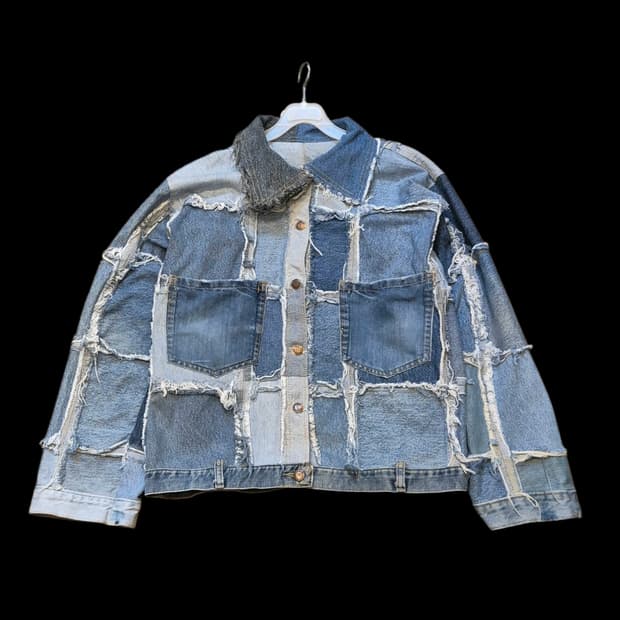 여성-FREE 패치워크 커스텀 데님자켓