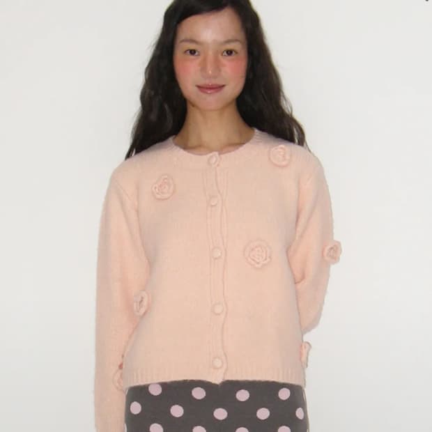 VINTAGE FLOWER HANDMADE KNIT CARDIGAN SO