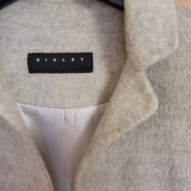 SISLEY |  그레이 롱코트 55 | (모81,알파카19)