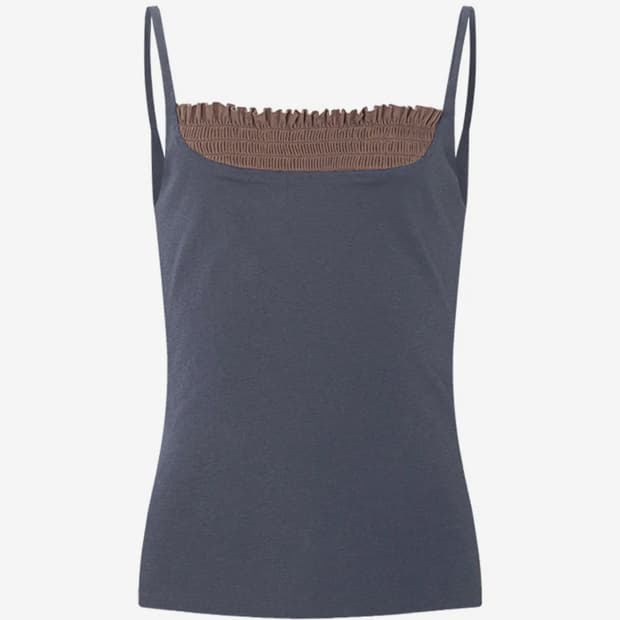 플노팔 Isla Smocked Sleeveless Top (Blue)