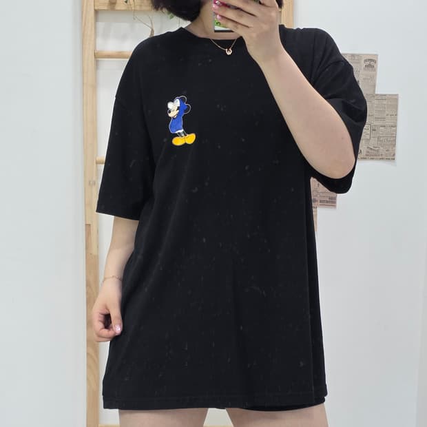 [프립]XL/MLB 미키마우스 반팔 티셔츠 블랙