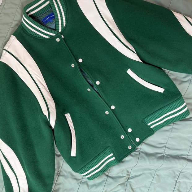 아더에러 트윗 점퍼 바시티 자켓  그린 A2