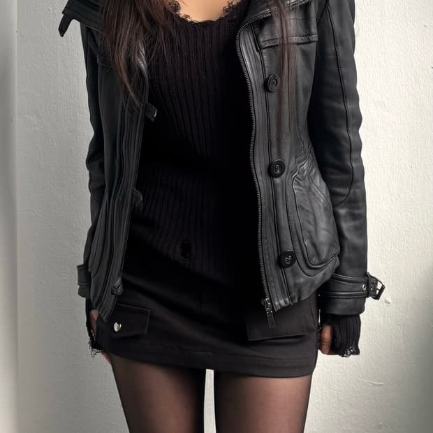 Vintage Black Leather Jacket