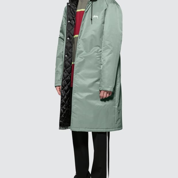 (정품) Stussy 스투시 후드 시그니처 빅로고 롱패딩 돕바(XL)