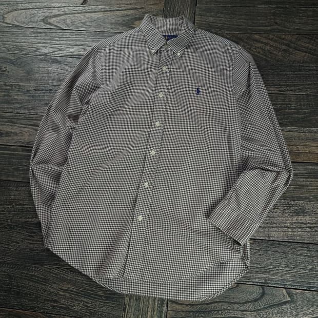 [폴로 랄프로렌] 포니 로고 자수 슬림핏 체크 셔츠 M18381