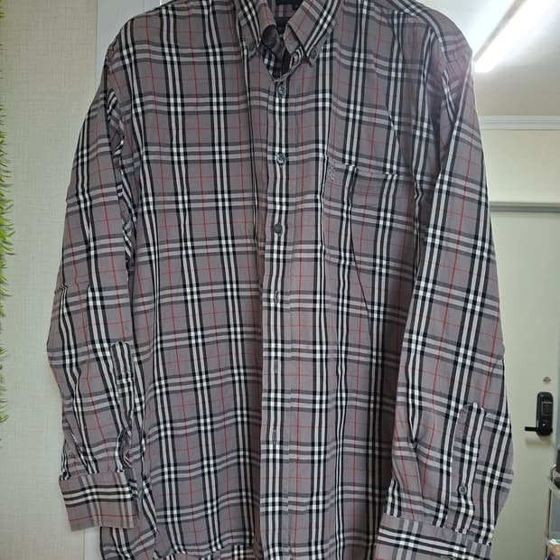 버버리 빈티지 체크셔츠 그레이 XL (110)