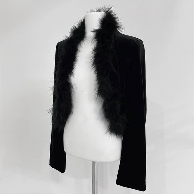 벨벳 퍼 볼레로 가디건