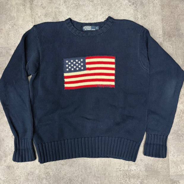 90s 폴로 랄프로렌 성조기 니트 네이비