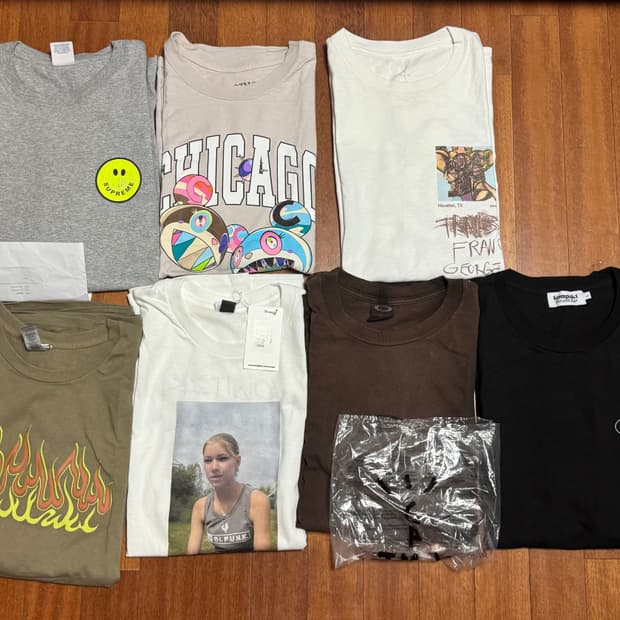 슈프림, 무라카미, 빈지노, 트레비스 스캇 티셔츠 다수